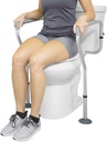 Vive Toilet Safety Rails for Seniors - Adjustable Grab Bars for Toilet - Toilet Safety Frame - Toilet Assistance for Elderly & Disabled - Toilet Seat with Handles - Bathroom Assist Bar Support Aid