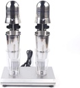 Milk Shake Machines 560W Double Head Milkshake Machine Stainless Steel Double Heads Electric Silent Milk Shake Machine with 650ml, 2-Speed Milkshake Mixer for Coffee Shops Tea Stores
