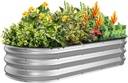 Kesfitt Raised Garden Bed Kit,Outdoor Galvanized Planter Raised Boxes with Safety Edging and Gloves,Large Metal Raised Garden Beds for Gardening Vegetables,Fruits,Flower(5x2x1FT)