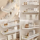 2pcs Acrylic Bathroom Shelf，Floating Shelves for Wall No Drilling,White Peel and Stick Wall Mounted Shelves, for Suitable for RV，Travel Trailer， Bathroom Lavatory, Kitchen, Laundry Room