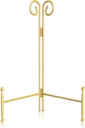 SVENJBB 10 Inch Plate Stands for Display, Gold Metal Frame Holder Stand for Picture and Decorative Plate, Collapsible Easel Display Stand for Platter, Book and Art (1 Pack)