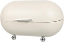 Metal Bread Box with Rolling Door Iron Desktop Bread Bin for Household Storage Smooth Rounded Edges Stable Wide Base Multi Function Container for Kitchen and Sundries