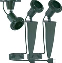 Home Intuition Outdoor Flood Stake Light Plug in Stakelight Fixture with Wall Mount (6-Feet Cord, 18/2-Gauge), 2-Pack
