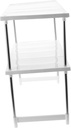 Cabilock Metal Microwave Oven Stand Stainless Steel Kitchen Organizer Rack for Countertop Heavy Duty Shelf for Toaster and Cookware Versatile Storage for Home and Kitchen