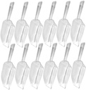 PRETYZOOM 12pcs Plastic Shovel Kitchen Scoops for Serving Baking Flour Candy Nuts Beans Ice Cube Storage