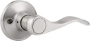 Knobonly 4 Pack Right Handing Satin Nickel Dummy Door Handle, Wave Style Interior Use Door Lever for Hall and Closet, Single Sided for Push Only