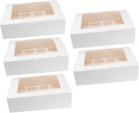 Cupcake Boxes Window 12-cavity Pastry Box Gold Cupcake Container for Bakery