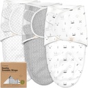 KeaBabies 3-Pack Organic Baby Swaddle Sleep Sacks - Swaddles for Newborns, Infant 0-3 Months, Baby Girls, Boys, Soft & Snug Newborn Sleep Sack, Nursery Swaddling Blankets (Nordic)