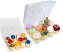 50 pack Mini Cupcake Boxes Mini Cupcake Containers 12 Compartment mini cupcake containers plastic disposable mini cupcake containers 12 count