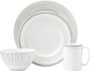 Kate Spade New York Charlotte Street East Grey 4pc Place Setting, White