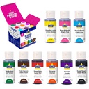 ENCO 9 Basic Food Coloring Gel Set 1.41 oz each (40 g) Concentrated, Vegan, Includes Color Mixing Guide