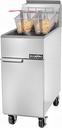 Commercial Natural Gas Fryer 120,000 BTU 4 Burners Floor Standing Fryer CSA Certified Stainless Steel Deep Fryer with 2 Baskets 50 lb Capacity for Restaurant and Business