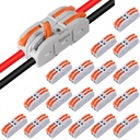 Bellox 18 Pcs Lever Wire Cable Connectors, 2 in 2 Out Electrical Splice Inline Terminals, 24-12 AWG Push Type Quick Splice Lock Compact Wire Jointer Conductor For Home, Electrician Use