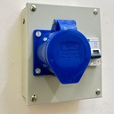 ZeroFootprint MCB Distribution Box | Pre-installed 32A CEE Industrial Socket + 2-Pole 10kA MCB | Pre-Wired Ready to Use | EV Chargers | Heavy Duty Applications | Industrial Grade