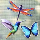 6 Pcs Screen Door Magnets Double Sided Butterfly Dragonfly Hummingbird Magnetic Screen Magnets Decorative Flexible Retractable Window Decals for Sliding Patio Door, 3 Styles