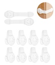 GLUN® Drawer Locks Belt One Side Release Buckles Clips 3M Double Side Tape, Locks for Drawers, Cabinets, Fridge, Cupboard Lock, Strong and Adhesive Safety Locks Pack of 10 (White)