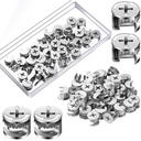 Ripeng 40 Pieces Furniture Cam Lock Fasteners Fittings 15mm x 12mm Furniture Connecter Fasteners for Cabinet Drawer Wardrobe Dresser Panel Connecting Cam Lock Nut
