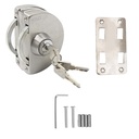Volo Stainless Steel Glass to Door Lock with Keys (Silver)
