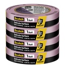 3M ScotchBlue 2080 Delicate Surface Painter’s Tape, 1" x 60 Yds (Pack of 4) - Edge-Lock Technology for Sharp Lines, 60-Day Clean Removal, Gentle Blue Masking Tape for Walls & Trim, No Residue
