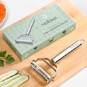 Nestasia 2 in 1 Stainless Steel Julienne Vegetable Peeler for Salad - Multifunctional Dual Blade Kitchen Shredder & Peeler for Fruits, Potatoes, Cucumbers & Carrots | Dishwasher Safe & Rust Resistant