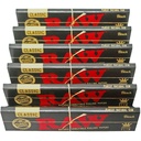 RAW Classic Black King Size Slim Natural Unrefined Ultra Thin 110mm Rolling Papers (6 Packs)