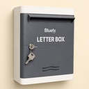 “ABS Plastic Letter Box Suggestion Box for Home, Office & Gate – A4 Size Mail Box with Lock & Key, Weatherproof, Durable Wall Mount Post Box” (White Grey)