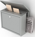Pressed Steel Modern Letter Box (Large, Grey)
