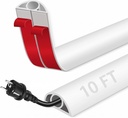 Herrlich Homes 9.9 ft Self Adhesive PVC Cord Cover for Floor | Cuttable Soft PVC Floor Cord Hider | Flexible | for Home, Office | 9.9 ft