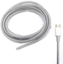 Spiral Cable Protector 1.5 Meter - Charging and Data Cable Protective Sleeve, Cord Saver Cover for Earphone Wire - Durable PVC, Silver (Set of 3)
