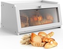 Bread Box for Kitchen Countertop Large Farmhouse Bread Container Bread Storage with Window Wooden Bread Holder White