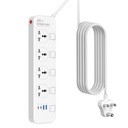 Hoteon Extension Board with USB, Extension Cord with Individual Switch, 5M
