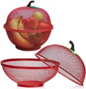 Durable Apple Shaped Fruit and Vegetable Basket with Mesh Cover for Kitchen, Multi-Purpose Stand with Protective Net Cover, Ideal for Storing Fresh Fruits & Vegetables