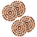 4 Pcs Round Wooden Trivet Mat Set Heat Resistant Pot Holder Pads for Kitchen Dining Table Brown Flower Shape 21 x 21 cm Protects Surface from Heat Scratches for Plates Dishes Pots Pans Serveware