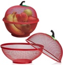 Apple Shape Fruits & Vegetables | Basket for Kitchen With Net Cover | Fruit and Vegetable Stand (RED).