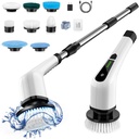Electric Spin Scrubber, Cordless Cleaning Brush Scrubber for Home, 8 Replaceable Brush Heads-90Mins Work Time, 3 Adjustable Size, 2 Speeds for Bathroom Shower Bathtub Glass Car
