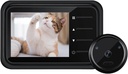 Video Doorbell, Smart Home Peephole Doorbell Camera 2.4Inch LCD 120° HD Infrared Night Vision Door Viewer Photo Storage 3 Ringtones
