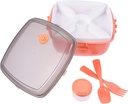GLEAVI Double Layer Plastic Food Storage Box 1200ML Airtight Portable Lunch Box for Meal Prep Salad and Snacks for Boys and Girls and Adults