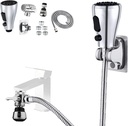 Kitchen Faucet Sink Sprayer Attachment Set,3 Modes Sink Sprayer Replacement Head with Stainless Steel Hose,Faucet Aerator and Brass Diverter Valve (5 pcs Adapter) for Washing Fruit,Dishes and Hair1