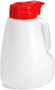 Tablecraft 48 Oz Option White Plastic Dispenser with Red To