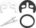 uxcell 1 Set Faucet Fixing Bracket, Faucet Horseshoe Double Hole, Faucet Accessories 79mm Screw Height Extension, Silver