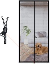 SHRRL Zippered Screen Door Fits Door Size 30" x 80", Cat Scratch Proof Mesh Screen with Zipper Seal for Front Rear Patio Deck Sliding Doors Black