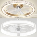 Aipsun Low Profile Ceiling Fans with Lights and Remote, 3000K-6500K Smart Bladeless LED Fan