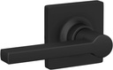 Lock Scout Straight Lever with Square Trim Hall and Closet Door Handle, Matte Black Finish