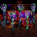 Halloween Lighted Skeleton Arm Decorations 5 Packs,Halloween Arm Stakes with Solar Powered Lights, 8 Lighting Modes with 150 LED Waterproof for Outdoor Pathway Yard Home Party Decor
