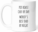 Pot Roast Dad Chef Mug - Coffee Cup - Home Cook Funny Gift From - Tea Mugs - Slow Cooker Cups - 11 Oz Ceramic Gifts For Birthday, Him, Her, Meat Life