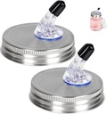 Stainless Steel Mason Jar Pour Spouts,Moonshine Free Flow Pouring Dispenser fit 2.75 Inch Regular Mouth,Dust Proof Cover,Dishwasher Safe,Reusable,Silver Houjioes（2Pack)