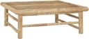 Bamboo Patio Table 25.6x25.6 Inch Square Outdoor Coffee Table Lightweight Modular Design Weather-Resistant for Garden Terrace Backyard
