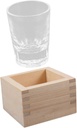 Japanese Sake Cup Set 4 Wooden Saki Cups with Box Traditional Japanese Design for Home Use for Sake Drinking and Gifting Rustic Wood Material