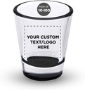 DISCOUNT PROMOS Custom Shot Glasses 1.75 oz. Set of 10/50/100, Personalized Bulk Pack - Great for Wedding Favors, Bachelorette Decorations, Party Favors - Black Bottom Color