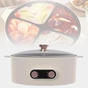 Olla Antiadherente de 4 Puertos Multifunctional Stew Pot, 7L Capacity Electric Cooker, Non-Stick Hot Pot for Chinese Shabu Shabu, Soup, Stew, and Fondue, Ideal for Home Parties, Family Gatherings